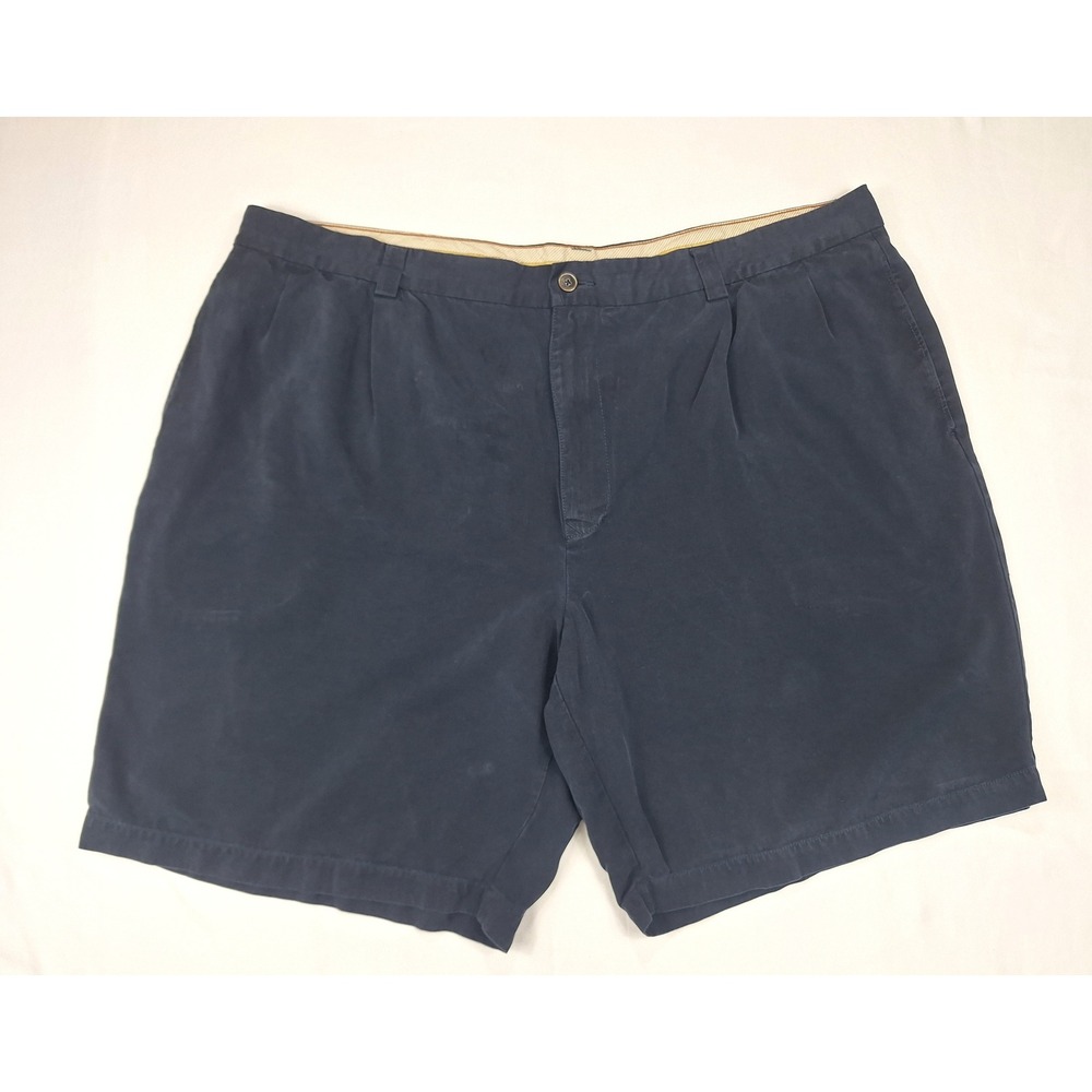 Tommy Bahama Mens 44 Navy Blue 100% Silk Pleated Relaxed Fit Shorts Luxury